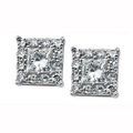 Princess Cut Diamond Framed Stud Earrings in 10K White Gold (0.26 CT. T.W.)